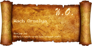 Wach Orsolya névjegykártya